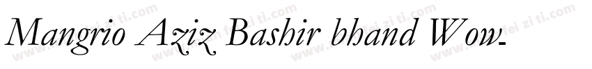 Mangrio Aziz Bashir bhand Wow字体转换